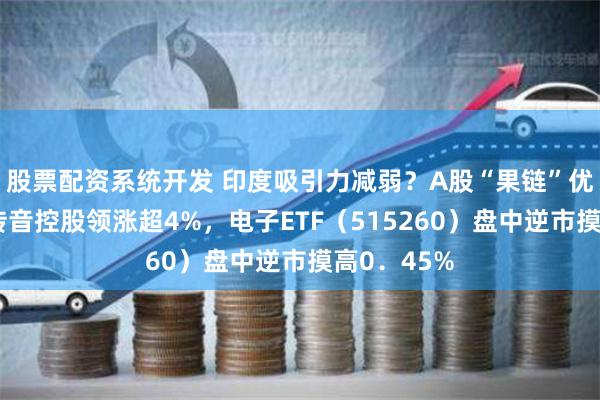 股票配资系统开发 印度吸引力减弱?A股“果链”优势明显!传音控股领涨超4%,电子ETF(515260)盘中逆市摸高0.45%